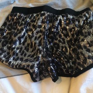Black and sliver Sequence shorts
